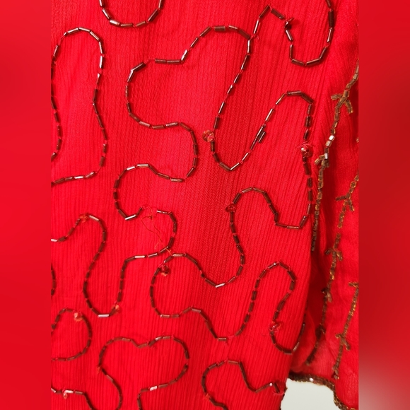 🔥 Vintage Beaded all Silk Dress size 12 - Picture 5 of 7